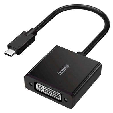 Hama USB-C Stecker auf DVI Adapter Wandler 4K UHD PC Notebook Monitor Beamer TV