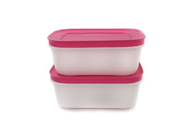 Tupperware Gefrier-Behälter 450 ml weiß-pink (2) Behälter Kristall Eiskristall