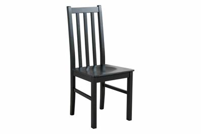 FURNIX Esszimmerstuhl Bartt-10D Set zwei Stühle Küchenstuhl mit Holzsitz Weiß Schwarz
