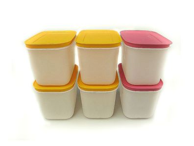 Tupperware Gefrier-Behälter 1,1L pink (2) + orange (4) Eis-Kristall Eiskritall