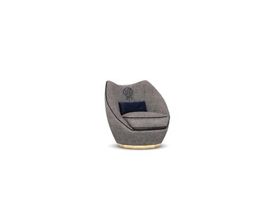 Luxus Grau Sessel Polster Textil Wohnzimmer Polstermöbel Modern Einrichtung