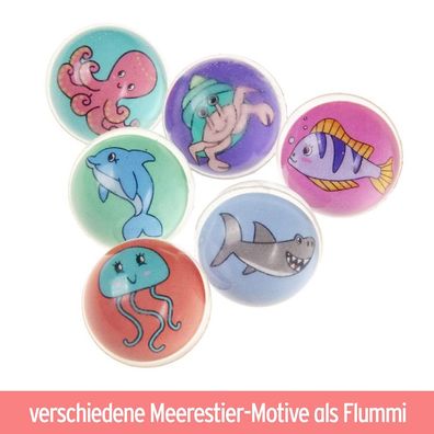 50 Stück Flummi Fisch & Meerestiere - ca. 3,2 cm