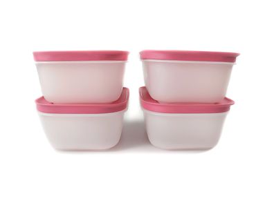 Tupperware Gefrier-Behälter 450 ml weiß-pink Eis-Kristall (4) Eiskristall