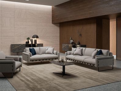 Garnitur Polstermöbel Sofa Dreisitzer Modern Couch Zweisitzer Möbel Couchtisch