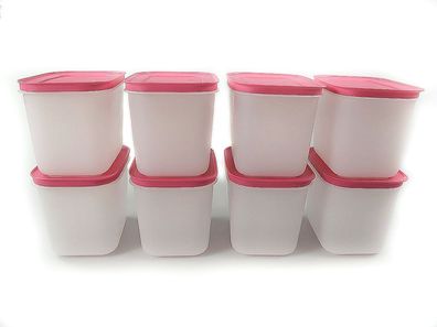 Tupperware Gefrier-Behälter (8) 1,1 L pink-weiß Eis-Kristall Gefrier Eiskristall