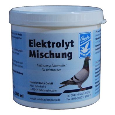 Backs Elektrolyt Mischung 500 g Pulver zur Regeneration von Tauben und Geflügel