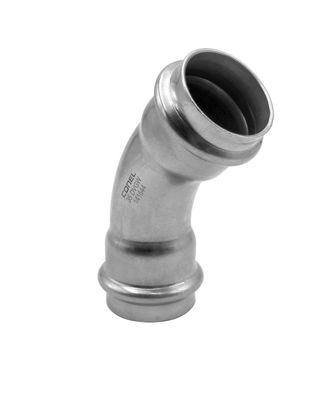 10 Stück Connect Inox Edelstahl Pressfitting Bogen 28mm 45° kurze Ausführung