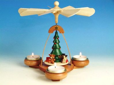 Teelichtpyramide Bescherung HxB 19x19,5cm NEU Weihnachtspyramide Tischdekoration
