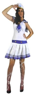 Atosa 6002 - Frauen Kostüm Kleid Matrosin, Größe 38-40, weiß, Matrose * A