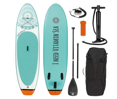 EASYmaxx Stand-Up- Paddle-Board 'I NEED Vitamin SEA' inkl. Reparatur-Kit & Luftpumpe