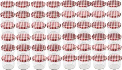 Einmachgläser 230ml rot -weißer Deckel - 48 Stück Einkochgläser Marmeladengläs