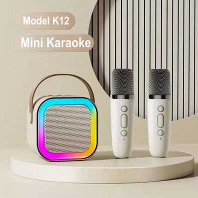 Karaoke Maschine für Kinder Tragbarer Mini Lautsprecher + 2 Mikrofonen Bluetooth ...