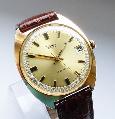 Schöne Junghans Diehl Compact Calendar 17Jewels Herren Vintage Armbanduhr Top Zustand