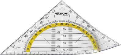 20x Westcott E-10132 BP Geometriedreieck Hypotenuse: 140 mm flexibel