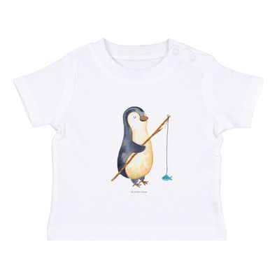 Mr. & Mrs. Panda Organic Baby Shirt Pinguin Angler ohne Spruch