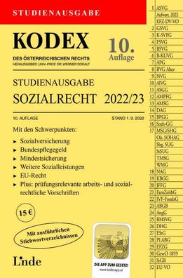 KODEX Studienausgabe Sozialrecht 2022/23: Studienausgabe, Elisabeth (Univ.- ...
