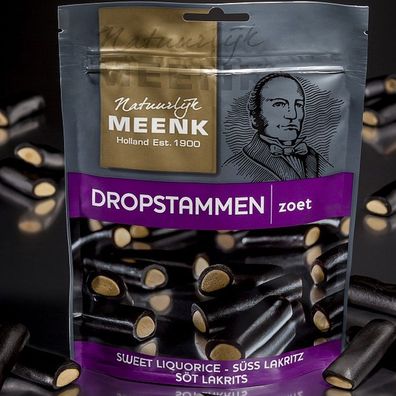 19,56 EUR/ kg - 225 Gramm Meenk Dropstammen zoet, süßes Lakritz von Meenk