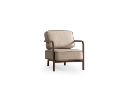 Moderner Beiger Sessel Einsitzer Designer Wohnzimmer Armlehnensessel