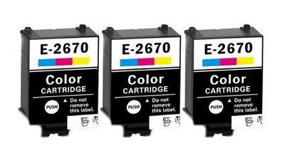 3 Druckerpatronen kompatibel mit Epson T2670 für WorkForce WF-100W, WF-110W