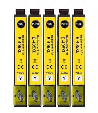 5 kompatible Patronen 405 XL yellow für Epson Pro WF-3820 WF-3825