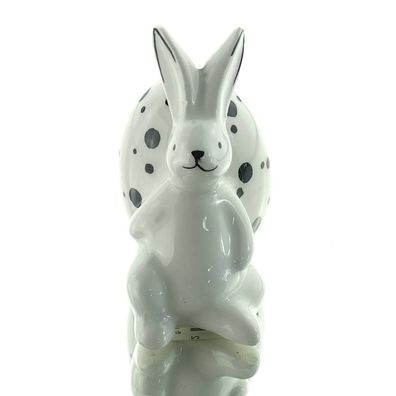 Scheulen Oster-Hase Weiß mit Riesen-Dalmatinerei auf dem Rücken 8,5 cm - Keramik