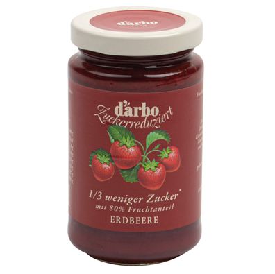 Food-United DARBO Fruchtaufstrich Zuckerreduziert Erdbeere 1/3 weniger Zucker 250g
