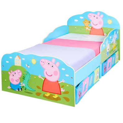 Peppa Pig Kleinkinderbett mit Stauraum 142 x 77 x 63 cm Holz