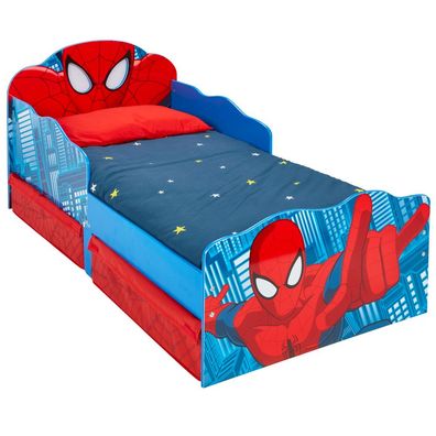 Marvel Spiderman Kleinkinderbett mit Stauraum 142 x 77 x 64 cm Holz