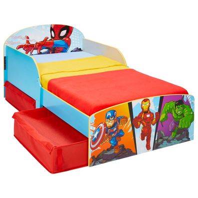 Marvel Superhelden Spider-Man Kleinkinderbett mit Stauraum 142x77x59cm Holz