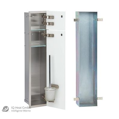 WC Wandcontainer graue Glastür rechts WC Einbauschrank Einbaurahmen Unterputz