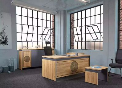Massivholz Möbel Arbeitszimmermöbel Schreibtische Kommoden Regale Braun
