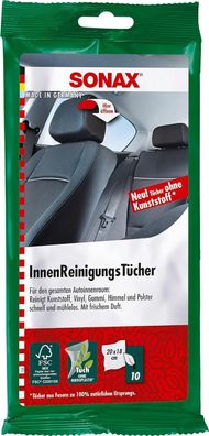 SONAX 04159000 Innen Reinigung Tücher Autoinnenraum Kunststoff Vinyl 10er Pack