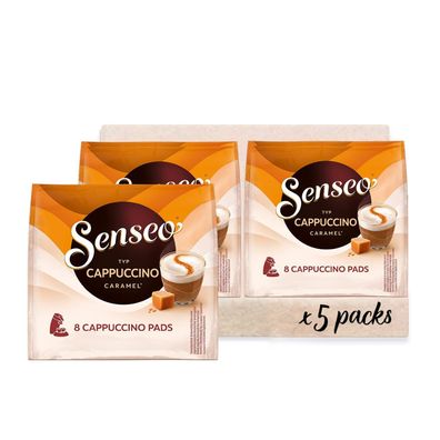 Senseo Pads Cappuccino Caramel Kaffee Sanft Cremig 40 Kaffeepads 460g 5er Pack