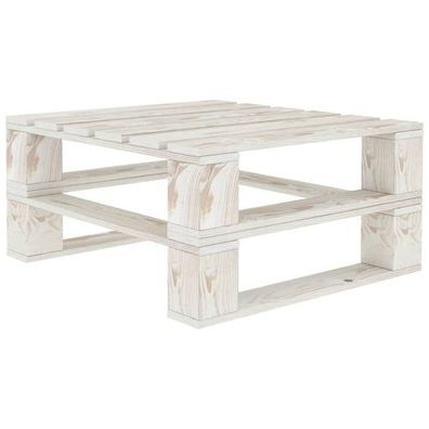 Outdoor-Tisch Paletten Holz Weiß
