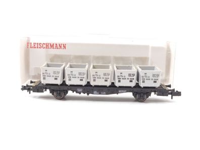 Fleischmann N 8231 Güterwagen Behältertragwagen "von Haus zu Haus" DB