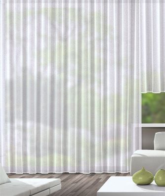 Fertiggardinen Kerry Fensterstores 2 Formate weiß Kräusel- u. Bleiband Langstore