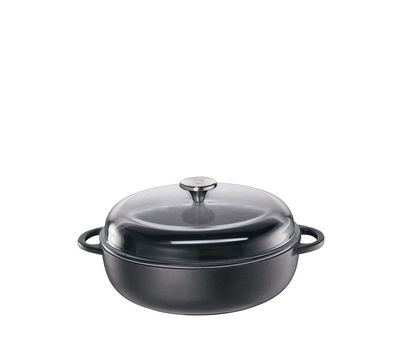 Küchenprofi Bauernpfanne m. hohem Glasd., 28 cm classic black 402551028
