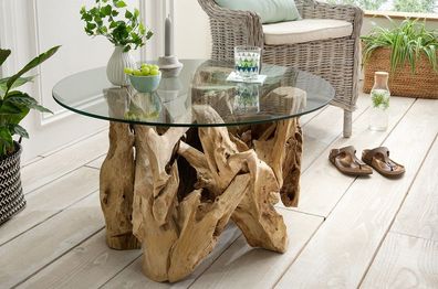 Couchtisch 80cm "Java" recyceltes Holz