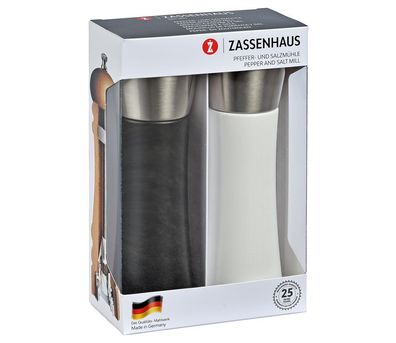 Zassenhaus Mühlen-Set Augsburg 18 cm schwarz/ weiß 23732