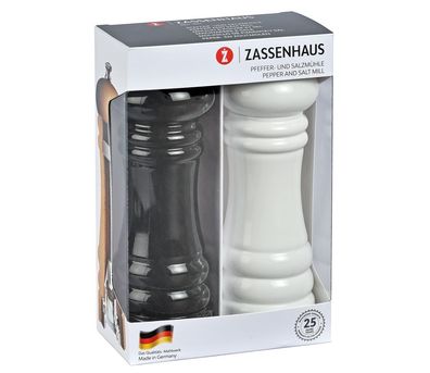 Zassenhaus Mühlen-Set BERLIN 18 cm schwarz/ weiß 23725