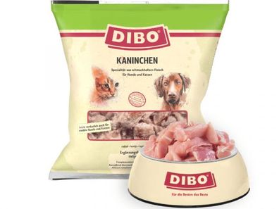 Dibo Kaninchen Frostfutter für Hunde und Katzen 1000 g (Inhalt Paket: 6 Stück)