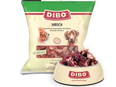 Dibo Hirsch Frostfutter für Hunde und Katzen 1000 g (Inhalt Paket: 6 Stück)
