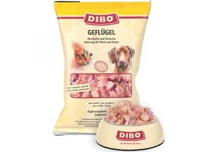 Dibo Geflügel Frostfutter für Hunde und Katzen 2000 g (Inhalt Paket: 8 Stück)