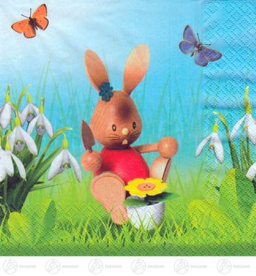 Servietten \"Gärtner Stupsi\" (20) ca 33 cmx33 cm NEU Erzgebirge Papierservietten
