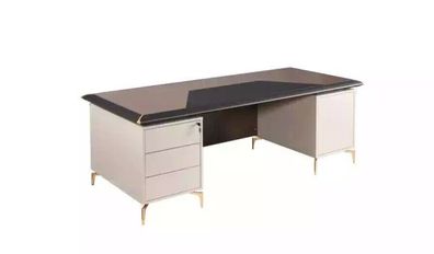 Büromöbel Chef Schreibtisch Edelstahlfüße Tisch mit Schubladen Holzmöbel