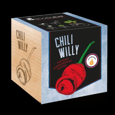 Ecocube Pflanze im Holzwürfel "Chily Willy" - Die perfekte Geschenkidee