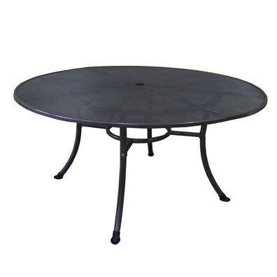 Tisch Gartentisch rund robust aus Metall in Grau 150 cm