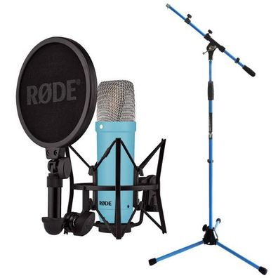 Rode NT1 Signature Blue Blau Mikrofon mit Stativ in Blau