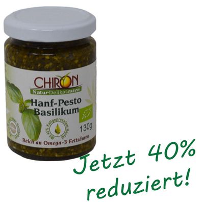 40% wegen MHD: CHIRON Naturdelikatessen Bio Hanf-Pesto Basilikum kbA 130g