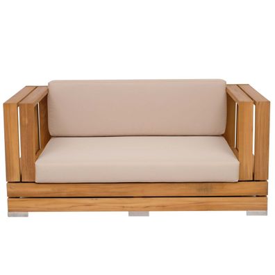 Outdoor Sofa Korsika 2-Sitzer Teakholz Edelstahl von Teako Design